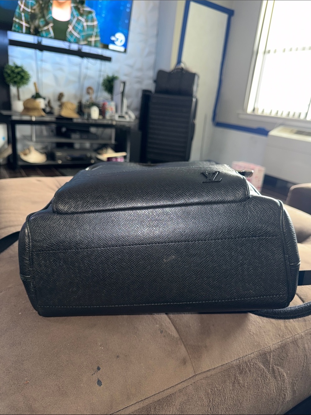 Louis Vuitton Black Textured Leather Backpack - Picture 9 of 15